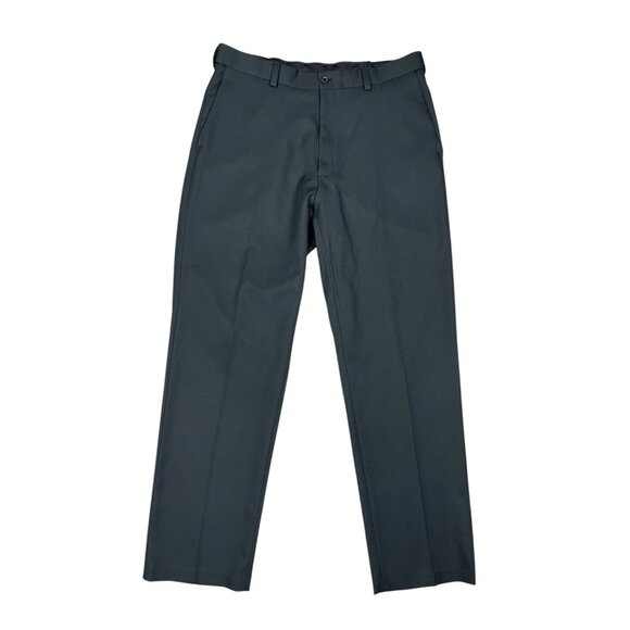 Haggar Mens Classic Fit Dress Pants 34x32 Black Straight Leg Flat Front - Picture 1 of 7